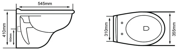 Rysunek Miska wc wisząca ECO